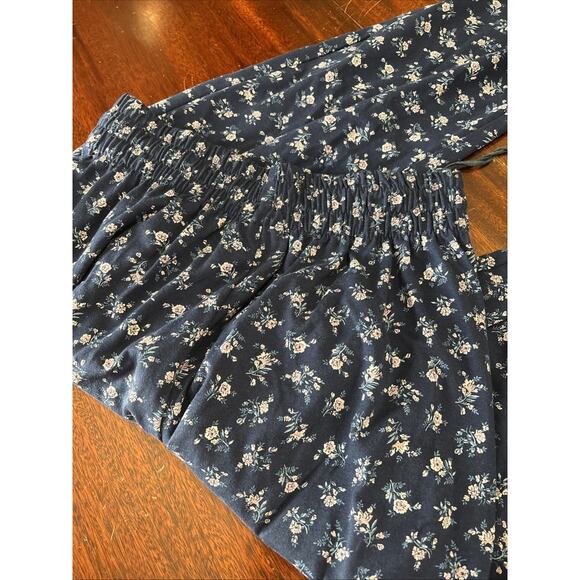 VTG Byer USA Crop Top Pleated Twill Pants Suit Size L Ditsy Floral Cottage 2 PC - Picture 9 of 11